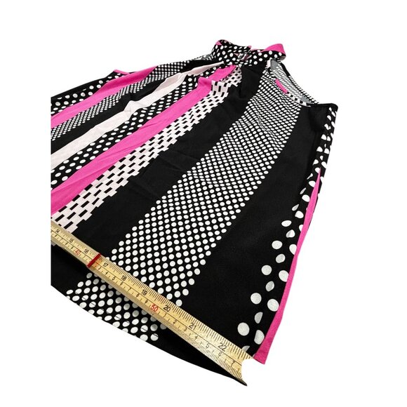 Gomorn Womens Halter Neck Sleeveless Blouse XL Black/Pink/White - Picture 9 of 9